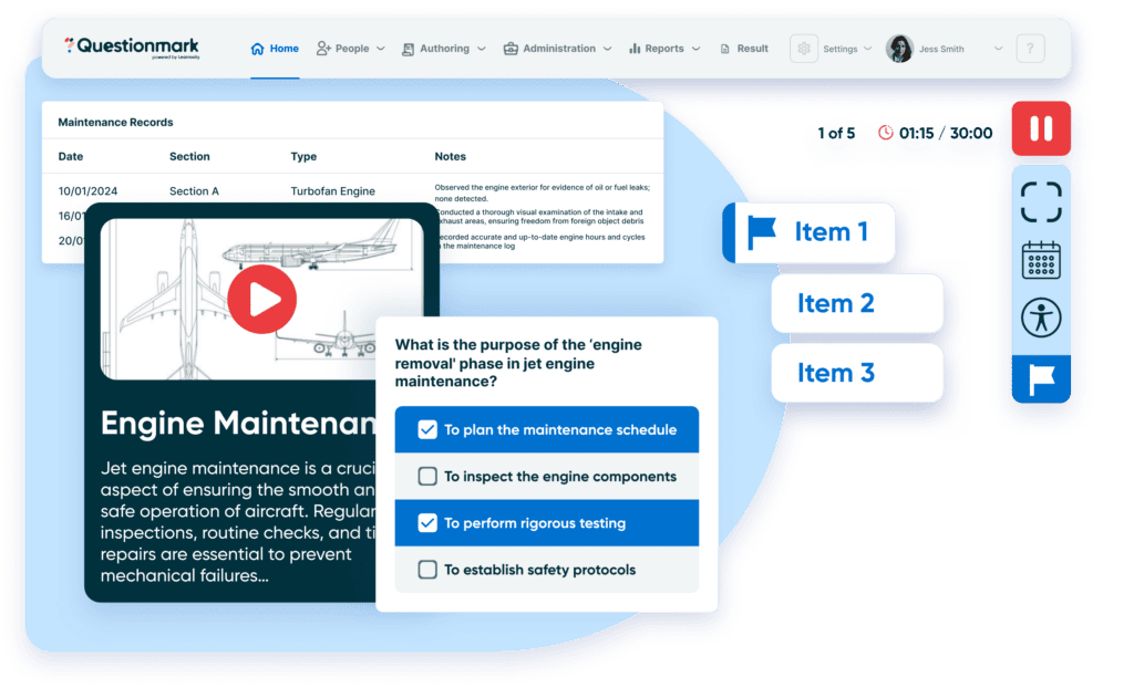 Create skill-based assessments using advanced assessment options to verify employee competency